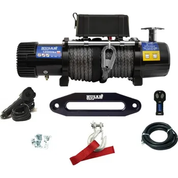 lanový naviják HUSARWINCH Elektrický naviják BST 12000, 5,44 t, 12 V, Syntetické lano, Husar Winch