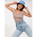 Tmavě béžové žebrované tílko RV-TP-7983.67P-dark beige Velikost: S