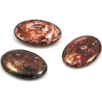 Materiál na výrobu šperku Skleněný kabošon strakatý - 2 ks