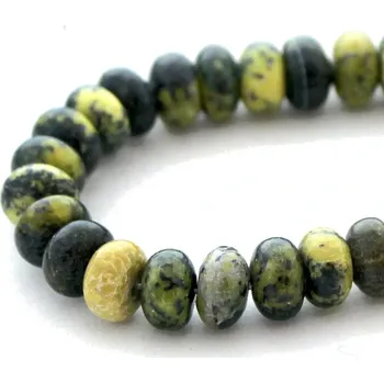 Drahý kámen Serpentinit - rondelka 2 ks