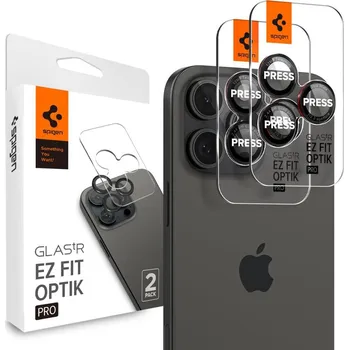 Ochranné sklo na čočku fotoaparátu SPIGEN OPTIK PRO L-SERIES GLAS.TR ”EZ FIT” CAMERA PROTECTOR 2-PACK IPHONE 14 PRO / PRO MAX / 15 PRO / PRO MAX / 16 PRO / 16 PRO MAX BLACK
