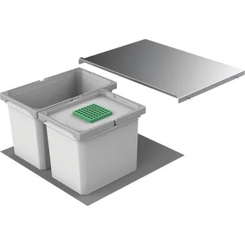 Odpadkový koš Cox® Box 275 S/600-2 Bio, odpadkový koš pro stávající výsuvy, světle šedá
