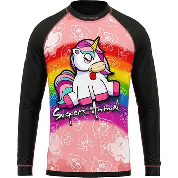 Dětské funkční triko dlouhý rukáv JEDNOROŽEC černá Bamboo Light New - Lososová / 130