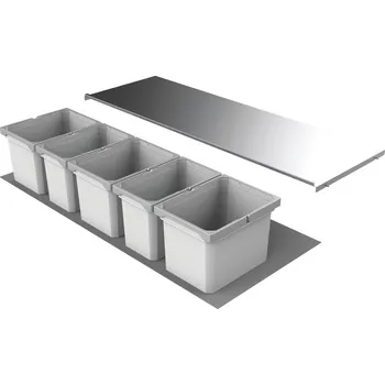 Odpadkový koš Cox® Box 235 K/1200-5, odpadkový koš pro stávající výsuvy, bez bio víka, světle šedá