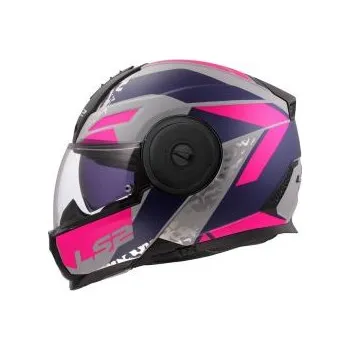 Helma na motorku Výklopná moto přilba LS2 FF902 Scope II Oxyd Grey Blue Purple - S(55-56)