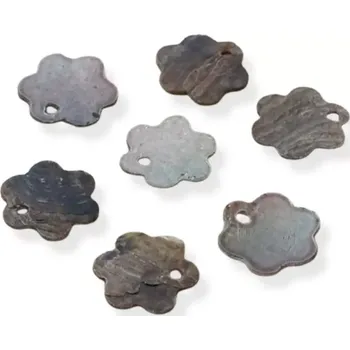 Materiál na výrobu šperku Přívěsek perleťový kvítek tmavě béžový - 10 ks