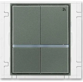 vypínač Vysílač RF signálu, nástěnný, dvojnásobný (čtyřtlačítkový) ABB Time, Time Arbo 3299E-A11908 34 antracitová