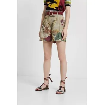 Dámské kraťasy šortky Desigual Pearl Harbou beige safari velikost XL