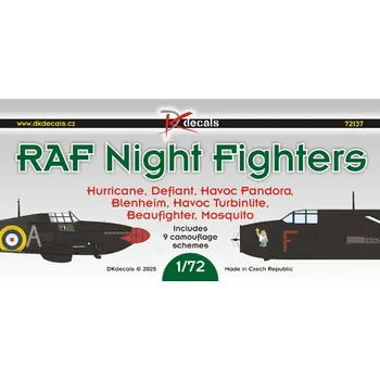 Plastikový model 1/72 RAF Night Fighters (9x camo)