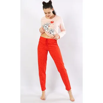 Dámské pyžamo Dámská pyžamo dlouhé Koaly - světle lososová - XL