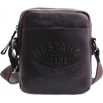 Pánská kožená taška přes rameno Mustang Bolzano tmavě hnědá