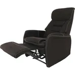 Relaxační TV křeslo KOMFY — výsuvná podnožka, hnědá látka, nosnost 150 kg Kondela