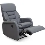 Relaxační TV křeslo KOMFY — výsuvná podnožka, šedá ekokůže, nosnost 150 kg Kondela