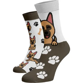 Dámské ponožky Veselé ponožky Ovčák Bílá Bavlna 35-38