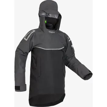 DECATHLON Pánská dlouhá bunda na jachting Offshore Pro Series M ČERNÁ|ŠEDÁ