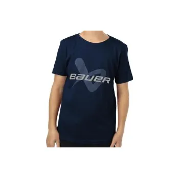 Chlapecké tričko Dětské triko Bauer S24 CORE SS LOCKUP TEE Tmavě Modré YTH, Velikost Yth S (127 - 140 cm)