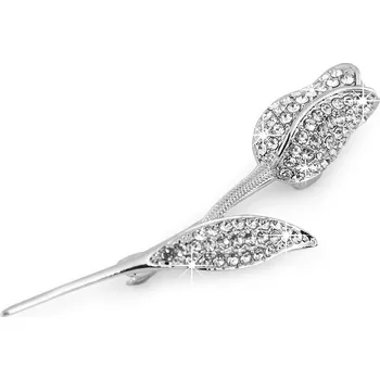 Náramek Brož s broušenými kamínky tulipán, malé, crystal