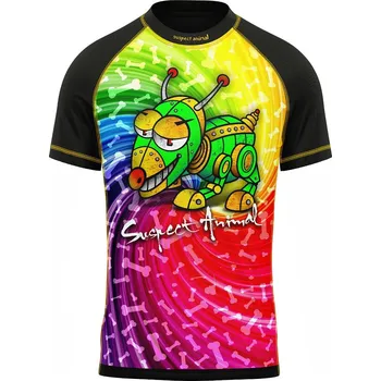 Dětské funkční triko krátký rukáv ROBOPES černá Bamboo Ultra - Žlutá / 120