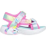 Dívčí sandály Skechers UNICORN DREAMS - MAJESTIC BLISS 22 Růžová, Tyrkysová, Bílá