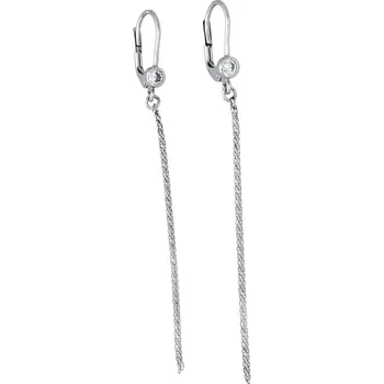 Náušnice Goldstore Visací náušnice v bílém zlatě drobný zirkon Váha: 1.73 g