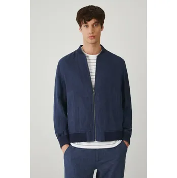 Pánský bomber Lněná bomber bunda Medicine tmavomodrá barva RS25.KUM700 59M, vel. L