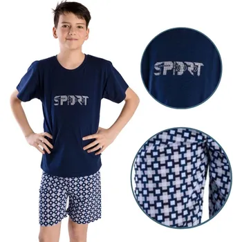 Chlapecké pyžamo Chlapecké pyžamo Betty Mode letní tmavě modré SPORT