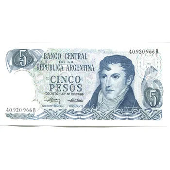 ARGENTINA. 5 pesos (1974-1976). Pi. 194.