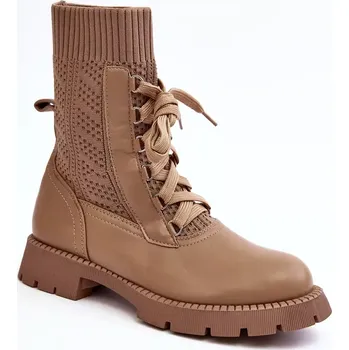 Dámské kozačky Dámské kozačky se šněrovací ponožkou, hnědá Gentiana 36