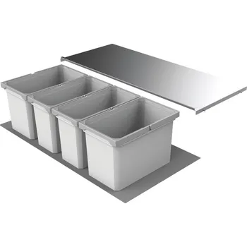 Odpadkový koš Cox® Box 275 S/1000-5 Bio, odpadkový koš pro stávající výsuvy, světle šedá
