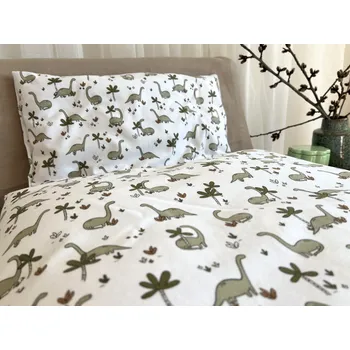 Povlečení Dětské povlečení flanel dinosauři - 140x200 + 50x70 cm