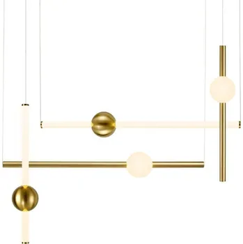 Stropní svítidlo O-LINE S-4 LED mosaz moderní nastavitelná do obývacího pokoje 79 cm