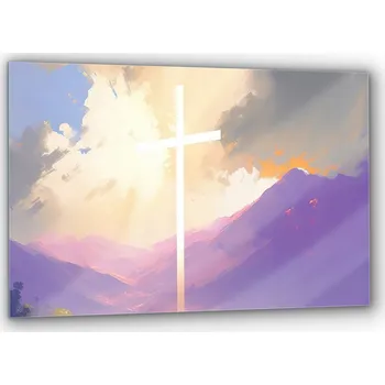 Obraz Obraz na zeď Sklo Světlo víry Kříž