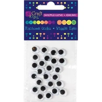 dpCraft Samolepicí pohyblivé oči, 10 mm, 24 ks