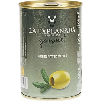 oliva Olivy LA EXPLANADA zelené ve slaném nálevu bez pecky 120g