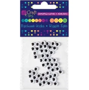 dpCraft Samolepicí pohyblivé oči, 6 mm, 50 ks