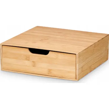 Úložný box BAMBUSOVÝ ORGANIZÉR S ZÁSUVKOU NA DROBNOSTI 30 x 30 cm KRABIČKA Z BAMBUSU