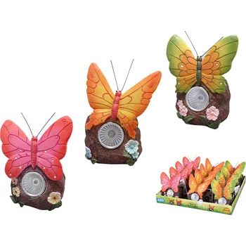 Zahradní dekorace Motýl solární polyresinový 10x7x11cm
