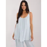 Světle modrý letní top na ramínka OCH BELLA -TW-TP-BI-3025.13-jasny niebieski Velikost: L