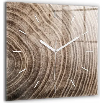 Hodiny Velké Skleněné Hodiny s potiskem Moderní Nástěnné Stromový Kmen 60x60