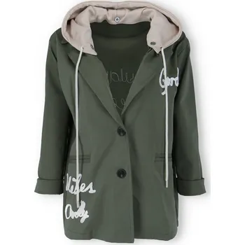 Dámský svetr Trendy sako s kapucí 10909 barva: zelená-khaki