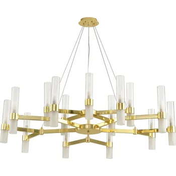 Závěsné svítidlo CANDELA-15 zlaté glamour skleněné nastavitelné do obývacího pokoje a jídelny 120 cm