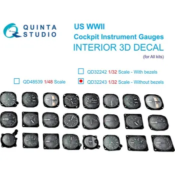 Plastikový model 1/32 US WWII Cockpit instr.gauges w/o bezels