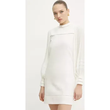 Dámské šaty Lněné šaty Twinset béžová barva, mini, 251TP2061 01X, vel. 34