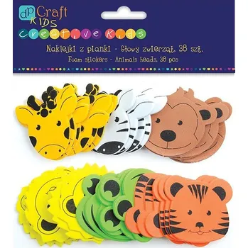 samolepka dpCraft Pěnové samolepky hlavy zvířat 38ks