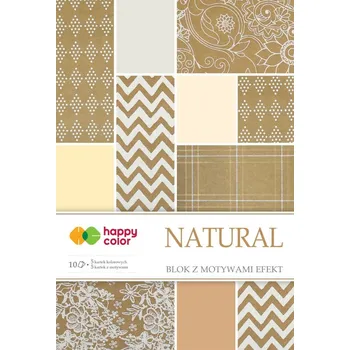 Výtvarný papír Happy Color Blok effect NATURAL, 20x29cm, 170-220g/m2, 10 listů, 5 vzorů
