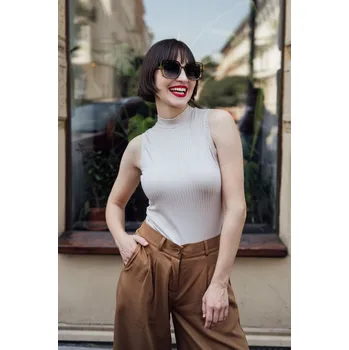 Žebrované tílko Rue mocca Velikost: XL