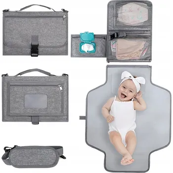 Přebalovací podložka Přebalovací pult měkký pro miminka, skládací, přenosný, cestovní podložka, kapsy