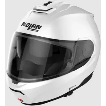 Helma na motorku Výklopná helma Nolan N100-6 Classic Metal perleťová bílá N-COM col.5 XS