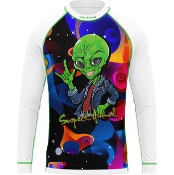 Dětské funkční triko dlouhý rukáv ALIEN bílá Bamboo Ultra - Zelená / 150