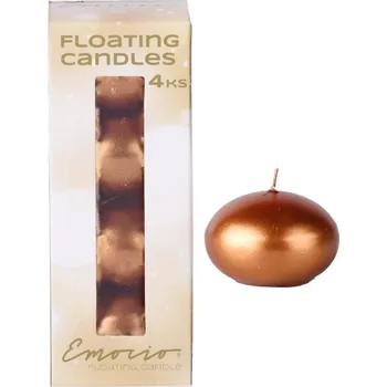 Svíčka Emocio Plovoucí 4ks Metal měď v krabičce 4x25 gram 116 gram